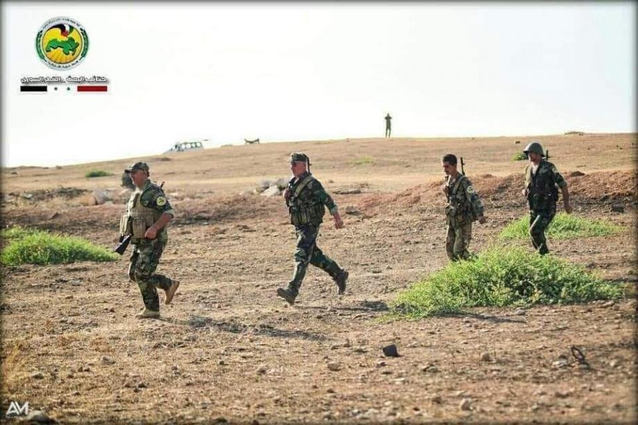 جانب من التدريبات لميليشيا الأسد في منطقة إيبلا