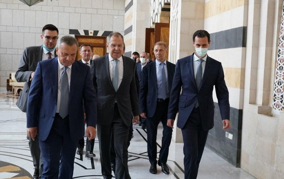 جانب من لقاء بشار الأسد بوفد روسي برأسة سيرغي لافروف