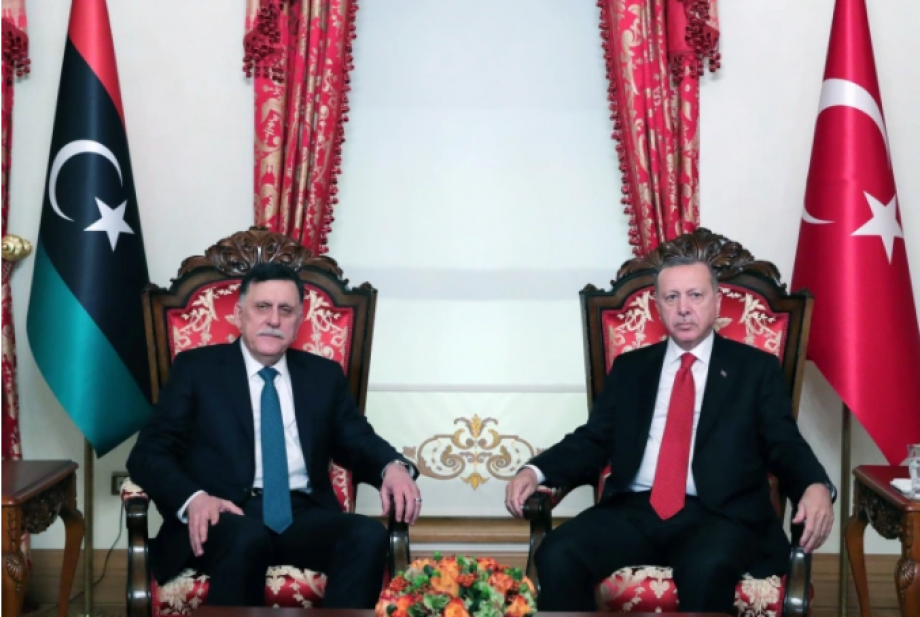 لقاء الرئيس التركي مع رئيس حكومة الوفاق الليبية