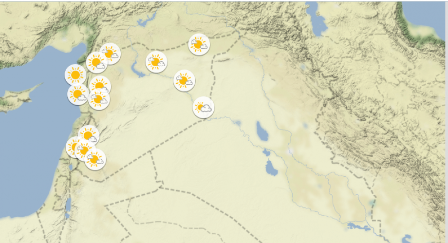 خريطة  الطقس في سوريا