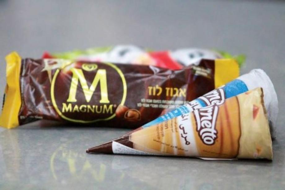 المثلجات الإسرائيلية تباع في العديد من المحلات