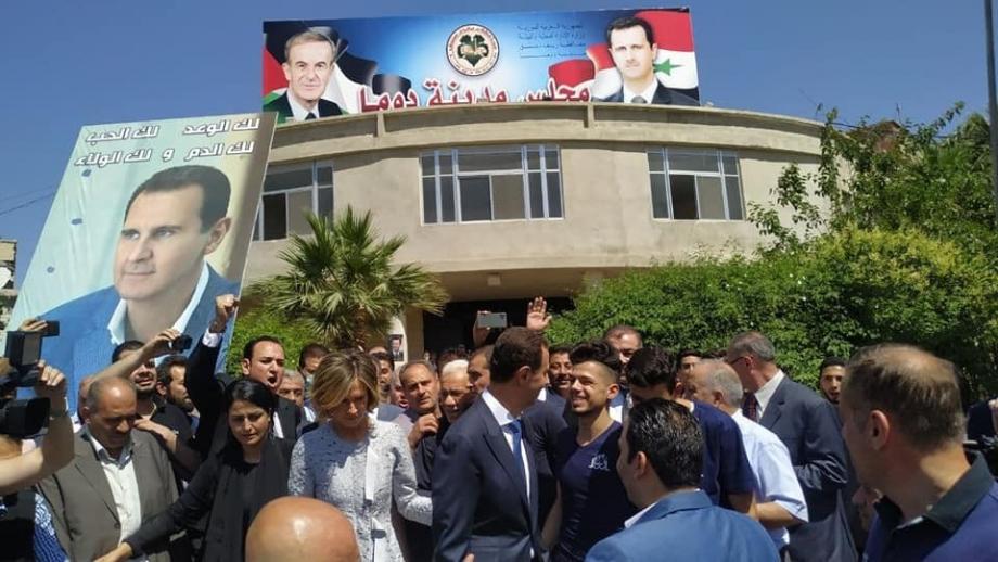 بشار الأسد في دوما