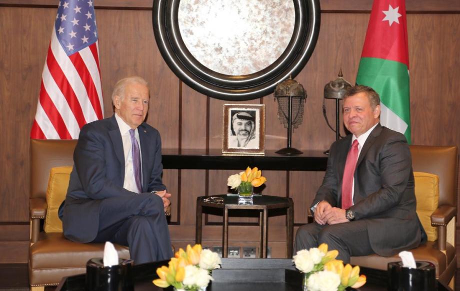 الملك عبدالله الثاني يلتقي نائب الرئيس الأمريكي، جو بايدن في قصر الحسينية -أرشيف