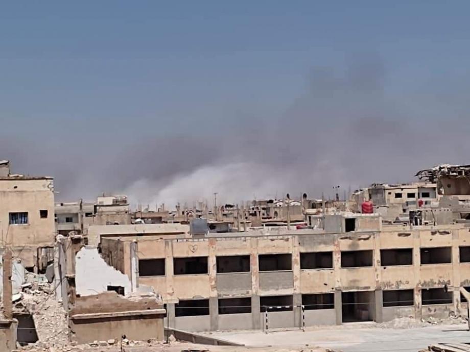 تصاعد دخان القصف في درعا البلد 23 8 2021