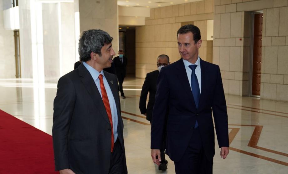 بشار الأسد مع  عبدالله بن زايد