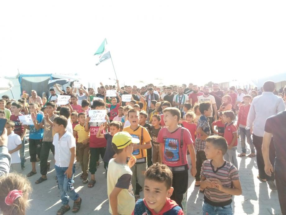 مظاهرة مخيم في أعزاز 2022-07-12