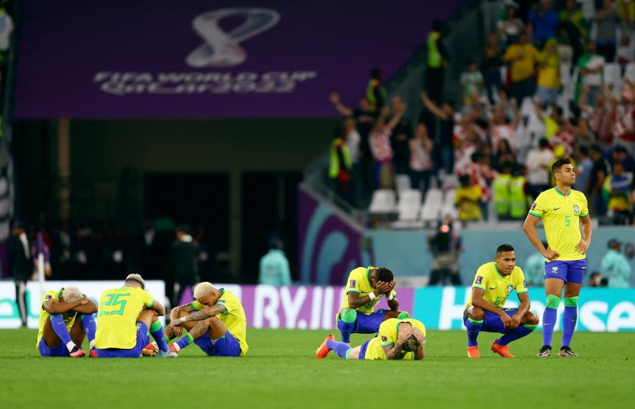 منتخب البرازيل في مباراته الأخيرة في مونديال قطر