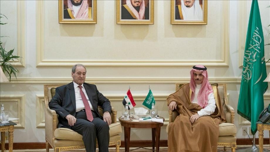 وزير الخارجية السعودي فيصل بن فرحان، ووزير خارجية نظام الأسج فيصل المقداد.jpg